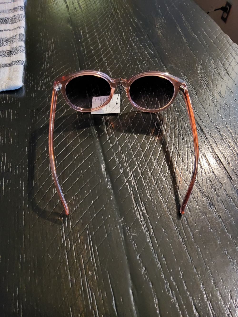Vans Round Pink Transparent Frame Sunglasses - Picture 3 of 4